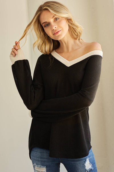 The Erin, lightweight, waffle sweater