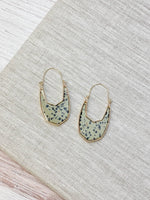 Semi Precious Geo Stone Earrings - Spotted